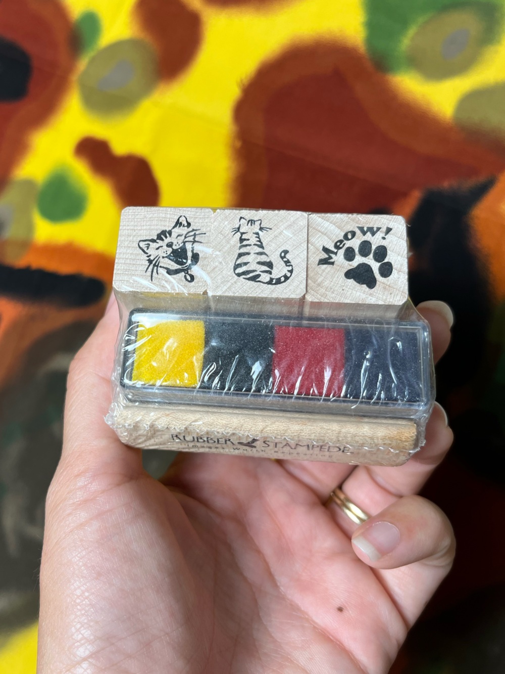 Vintage Rubber Stampede Cat Stamp Desk Set